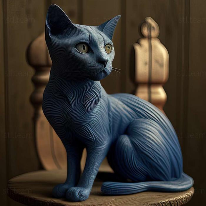 3D model Russian Blue cat (STL)